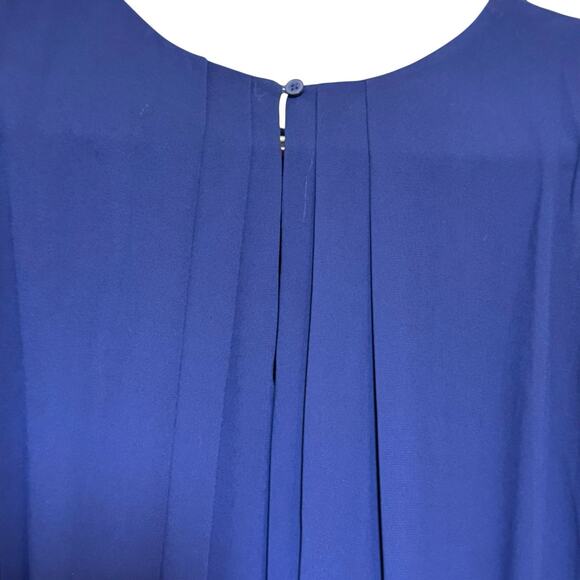 Loft Outlet Dress 16 Blue Floral Embroidered Multicolored Sleeveless Office Wear - Picture 4 of 7